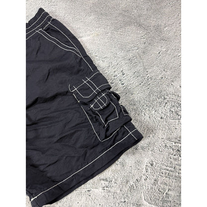 True Religion shorts black white stitching