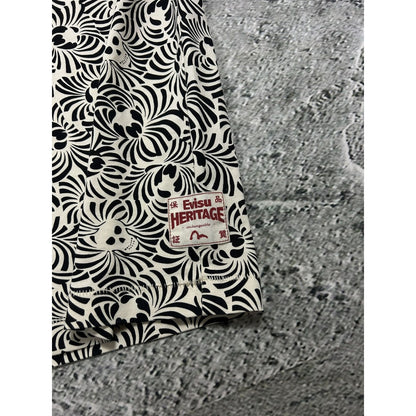 Evisu t-shirt vintage big logo seagull skull white black