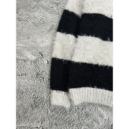 Milk Copenhagen Mohair Sweater Striped Black White Hairy