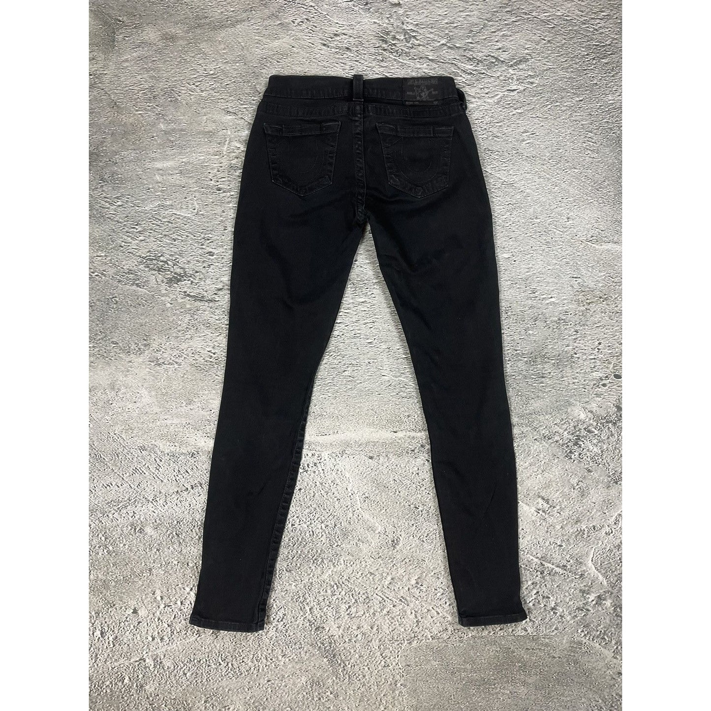 True Religion jeans biker black vintage Y2K slim skinny