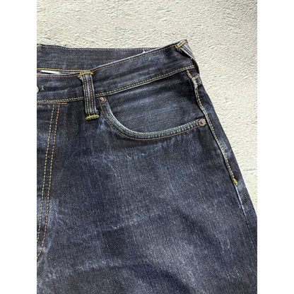 Evisu jeans yellow daicock big logo blue selvedge denim