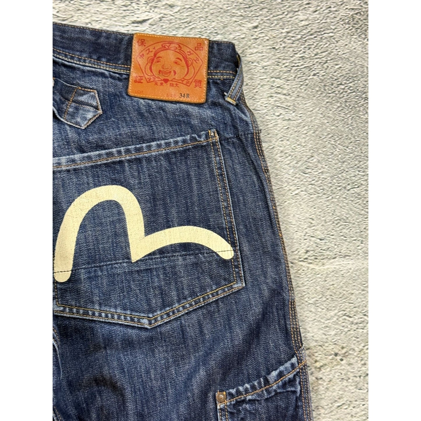 Evisu jeans vintage denim pants cargo blue Y2K