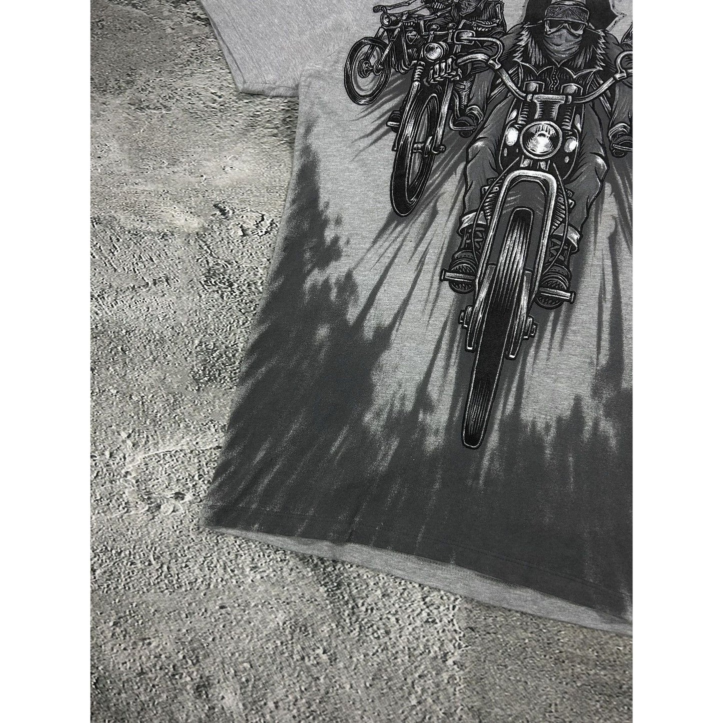 Avirex vintage T-Shirt grey Y2K skeleton motorbike racing