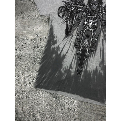 Avirex vintage T-Shirt grey Y2K skeleton motorbike racing