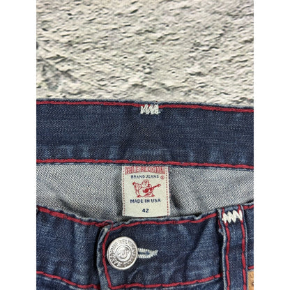 True Religion jeans red white stitch blue Ricky Super T