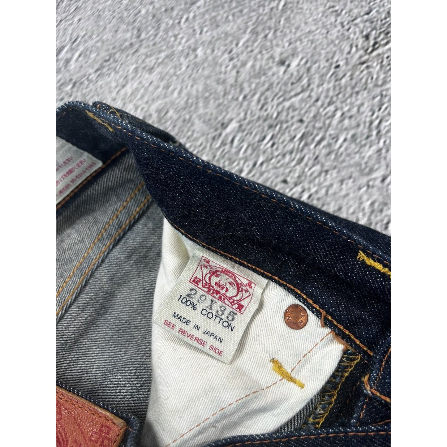 Evisu jeans daicock big logo pink selvedge denim Japan