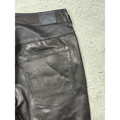True Religion vintage jeans leather Goat biker black Hedi