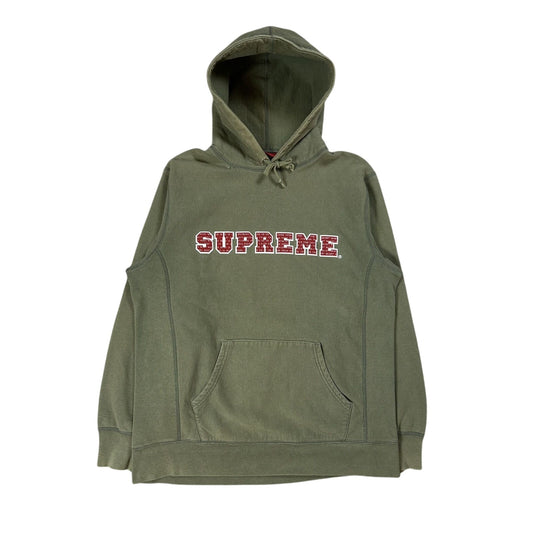 Supreme hoodie The Most Hooded light olive red big logo FW19