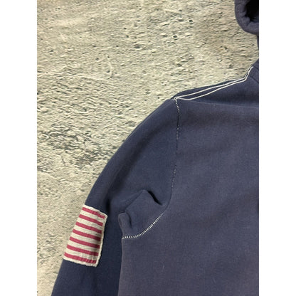 True Religion zip hoodie vintage navy contrast stitching Y2K