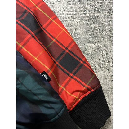 Stussy Sherpa bomber jacket reversible fleece tartan