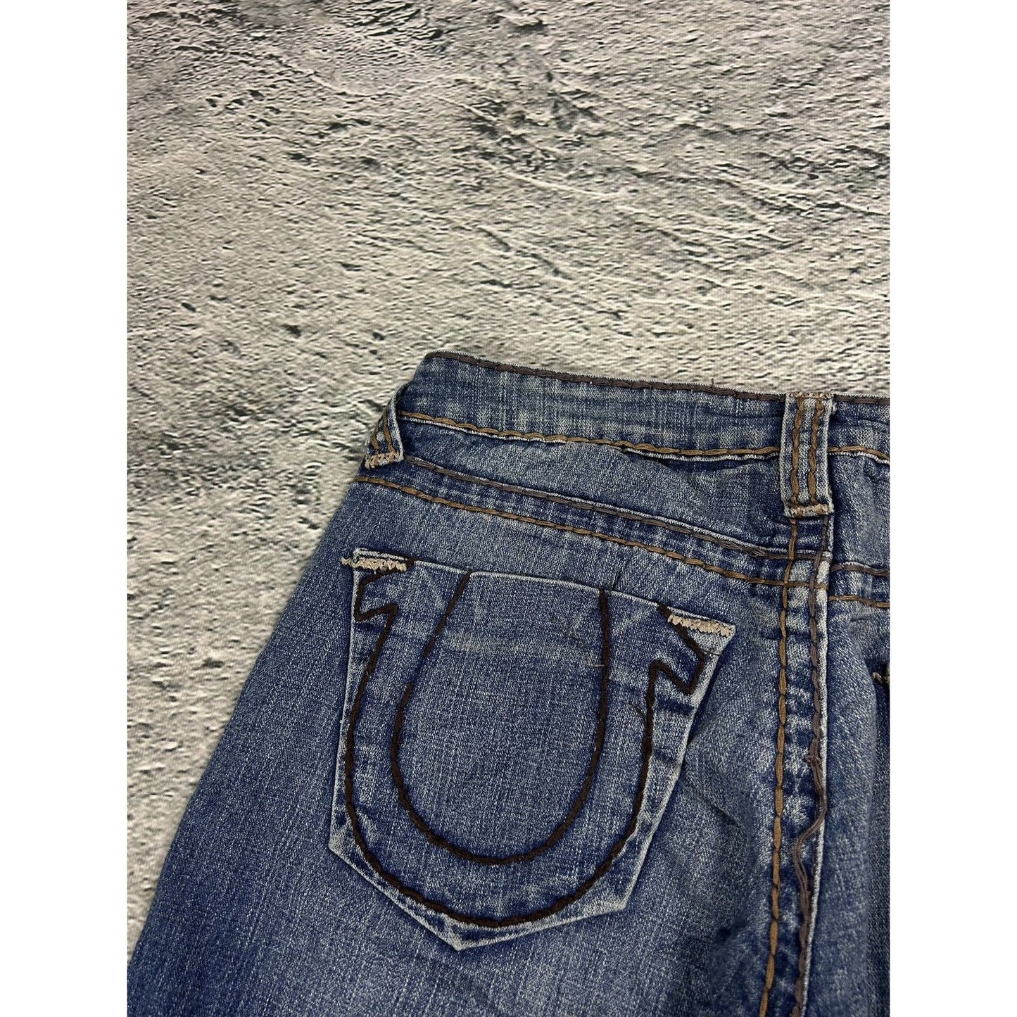 True Religion jeans vintage flared bootcut brown stitching