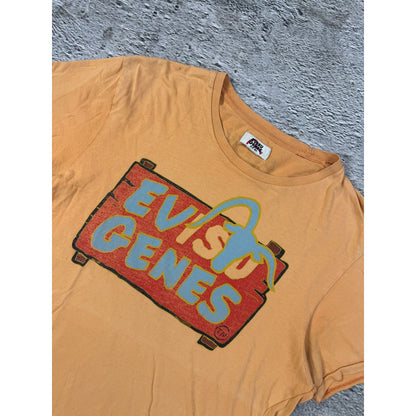 Evisu Genes T-shirt big logo seagull orange Y2K