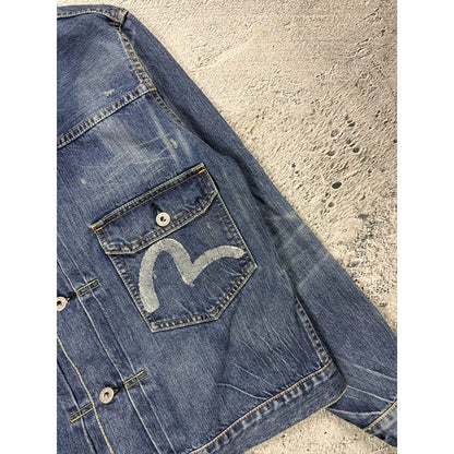 Evisu Japan vintage denim jacket seagulls navy blue
