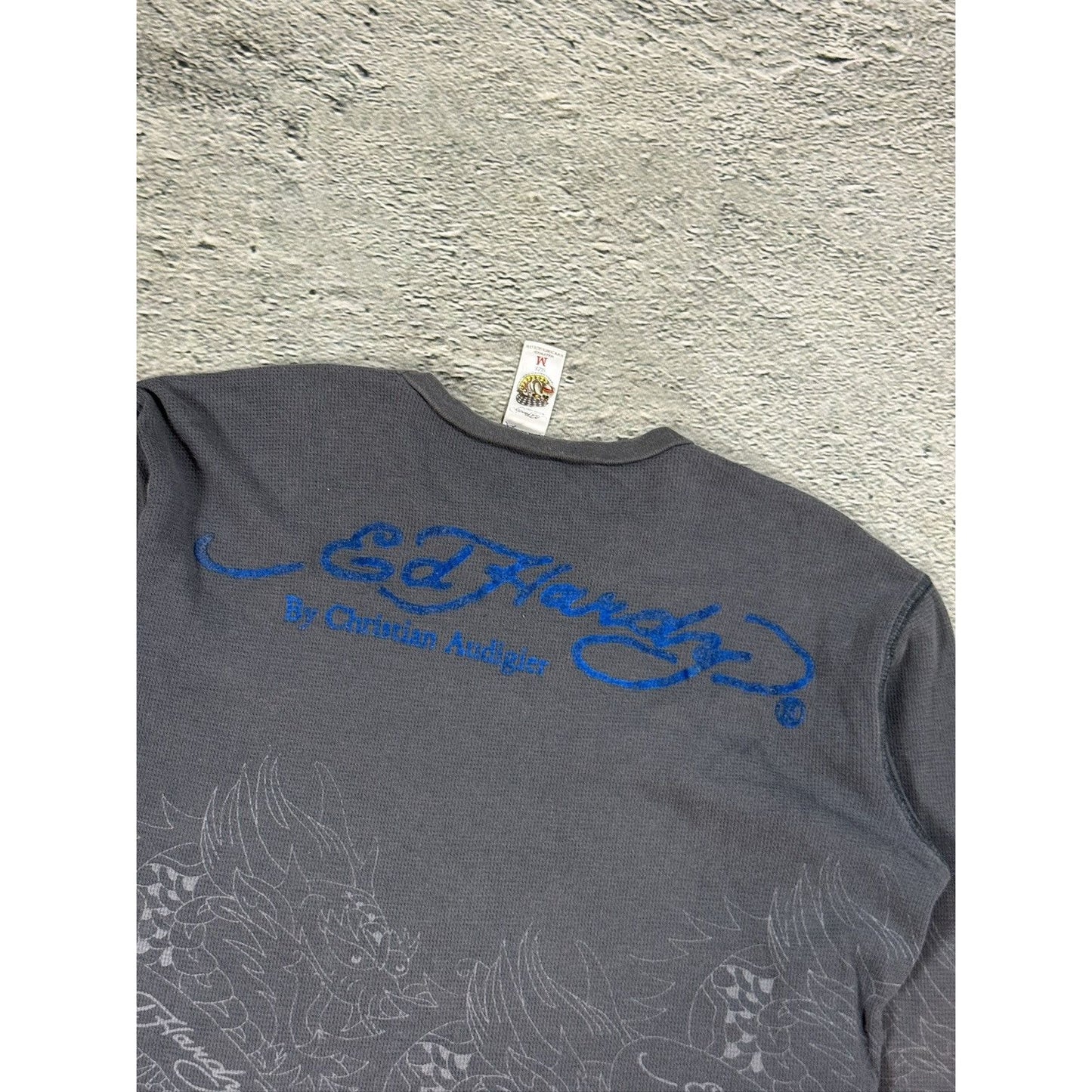 Ed Hardy Christian Audigier vintage grey longsleeve t-shirt