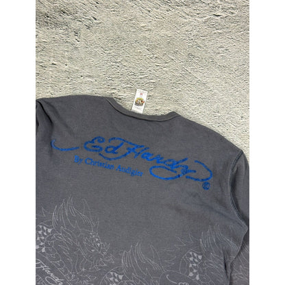 Ed Hardy Christian Audigier vintage grey longsleeve t-shirt