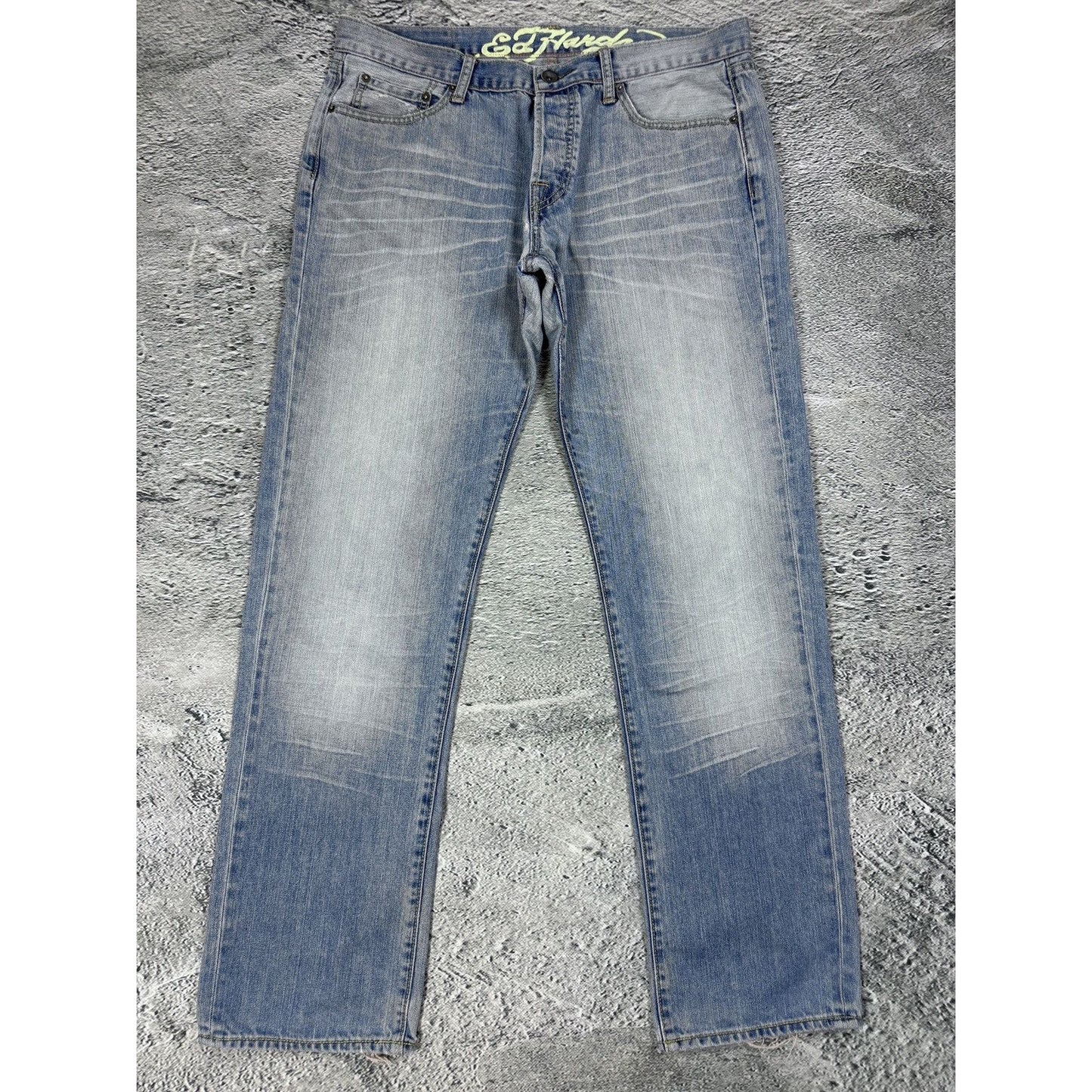 Ed Hardy Christian Audigier vintage jeans big logo pants