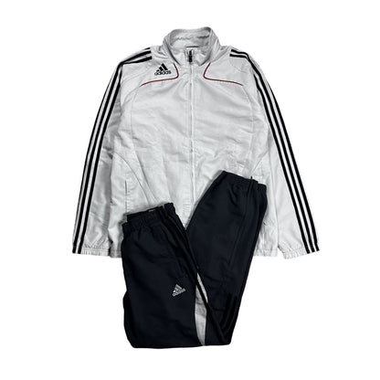 Adidas track suit vintage grey nylon track pants drill Y2K