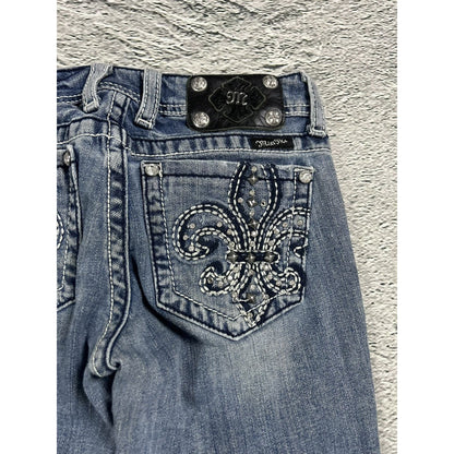 Miss Me flared bootcut white stitching denim vintage y2k