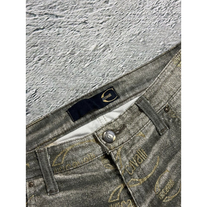 Just Cavalli flared jeans monogram fullprint Y2K washed