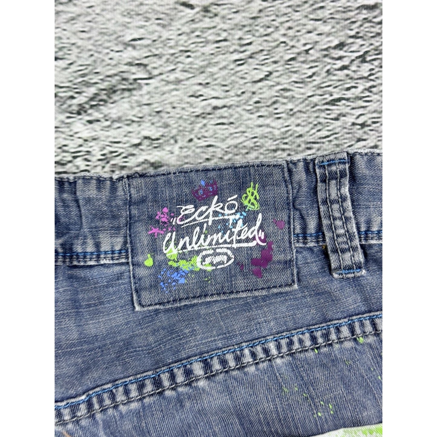 Ecko Baggy Painted hip-hop jeans denim pants Y2K