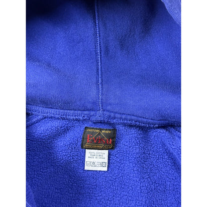 Evisu zip hoodie blue vintage big logo Y2K blue