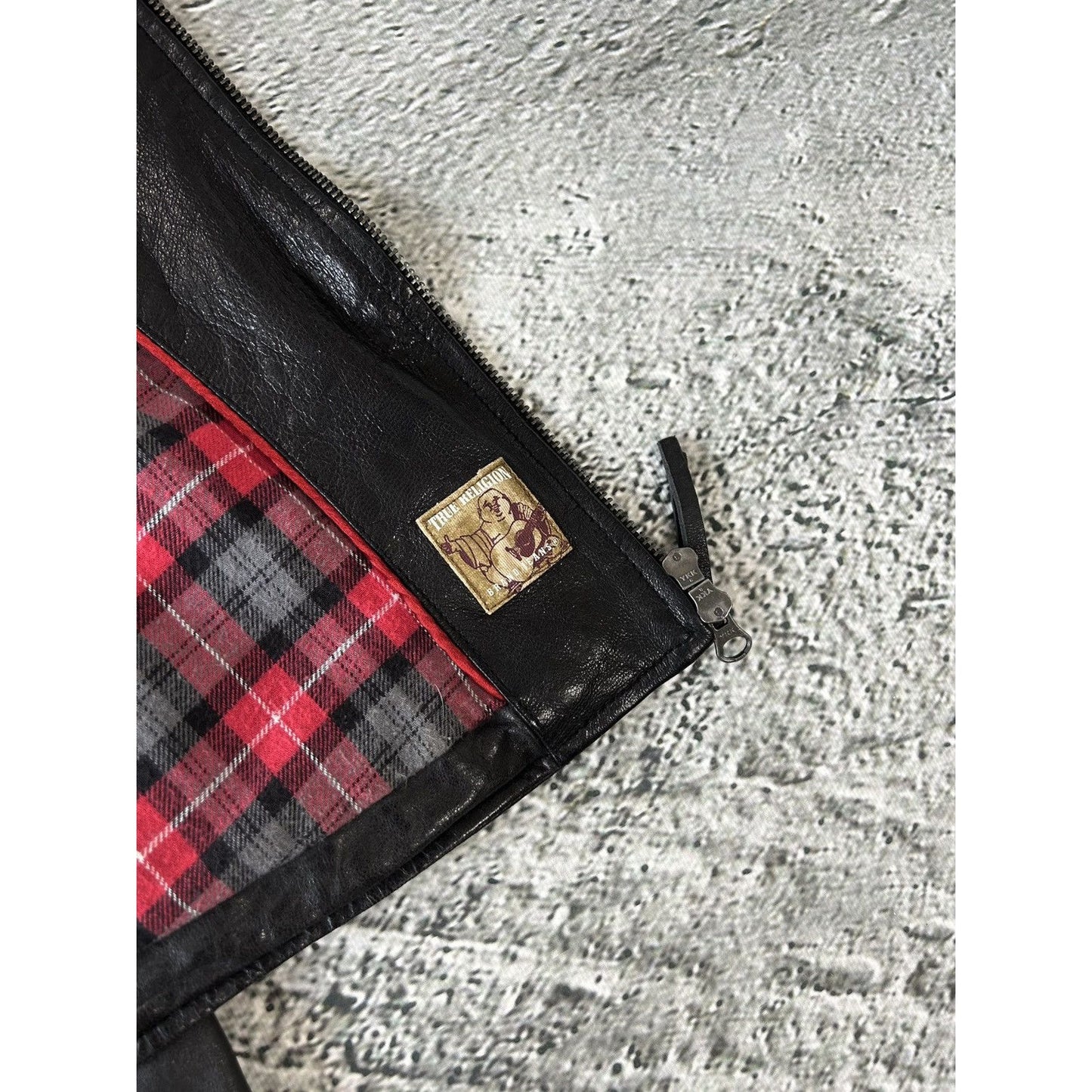 True Religion leather jacket black Y2K Avant Garde