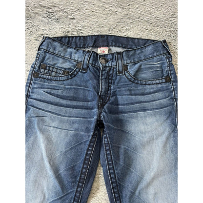 True Religion blue jeans black thick stitching Y2K Bobby