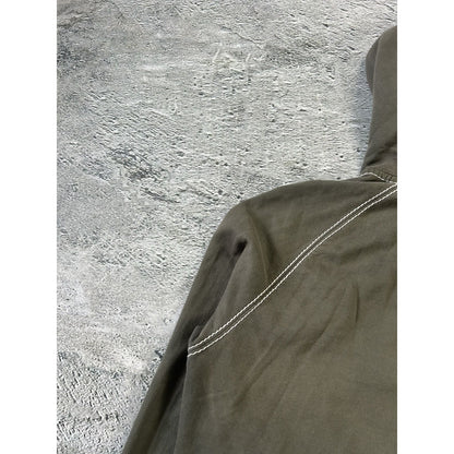 True Religion vintage zip hoodie khaki thick stitching Y2K
