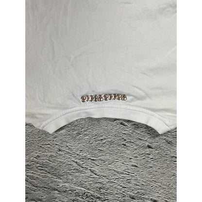 Pelle Pelle vintage Y2K rhinestones big logo white silver