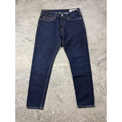 Evisu jeans brown logo selvedge navy raw denim vintage