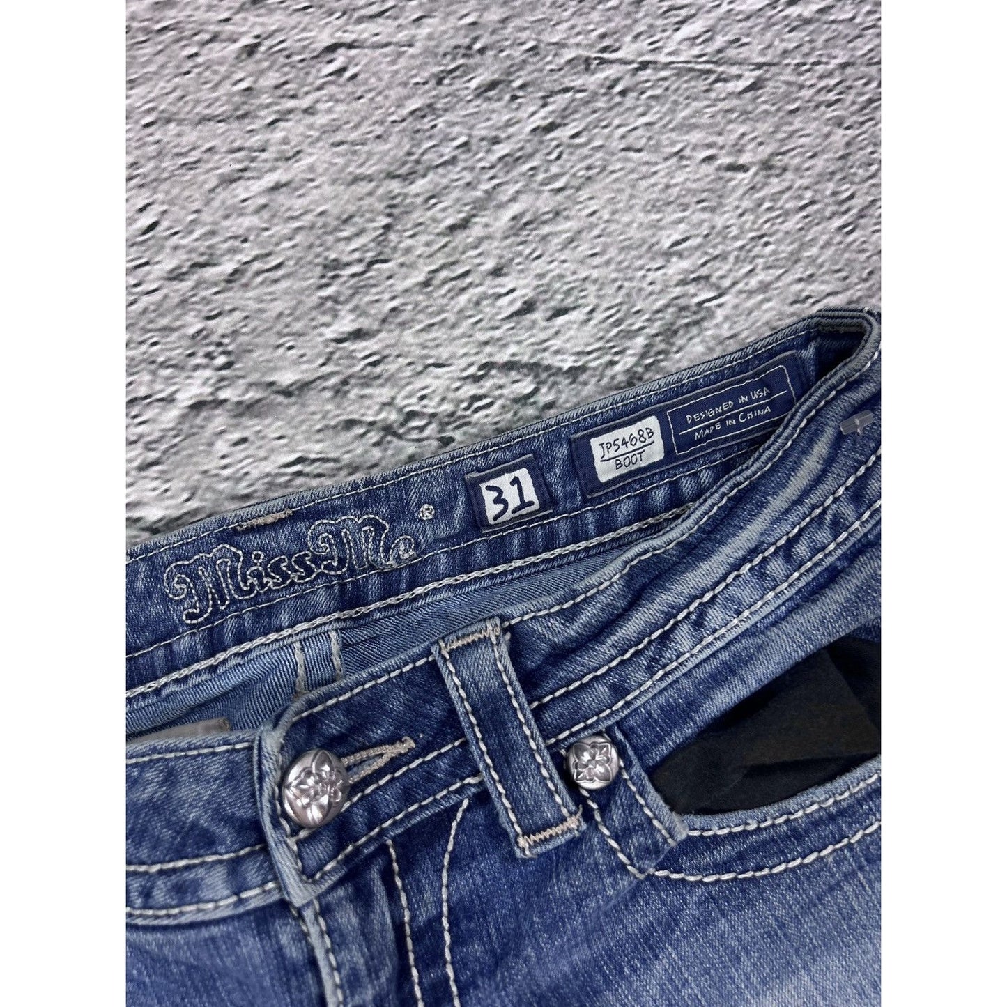 Miss Me rhinestone glitter jeans Y2K flared