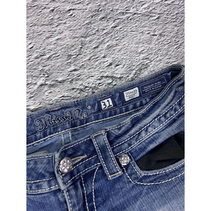Miss Me rhinestone glitter jeans Y2K flared