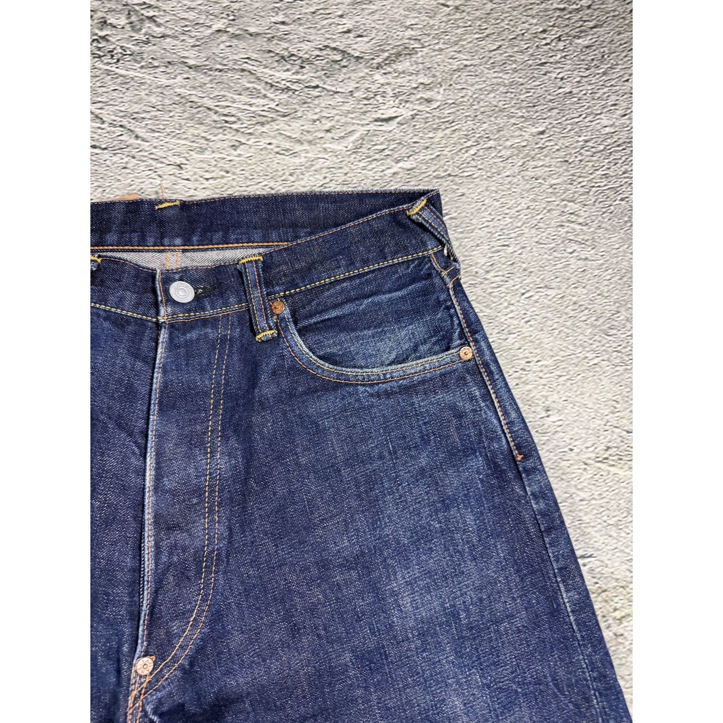 Evisu jeans daicock blue big logo selvedge denim