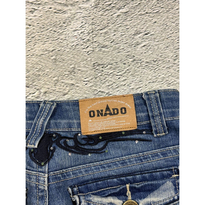 Tribal vintage onado jorts light blue Y2K shorts denim