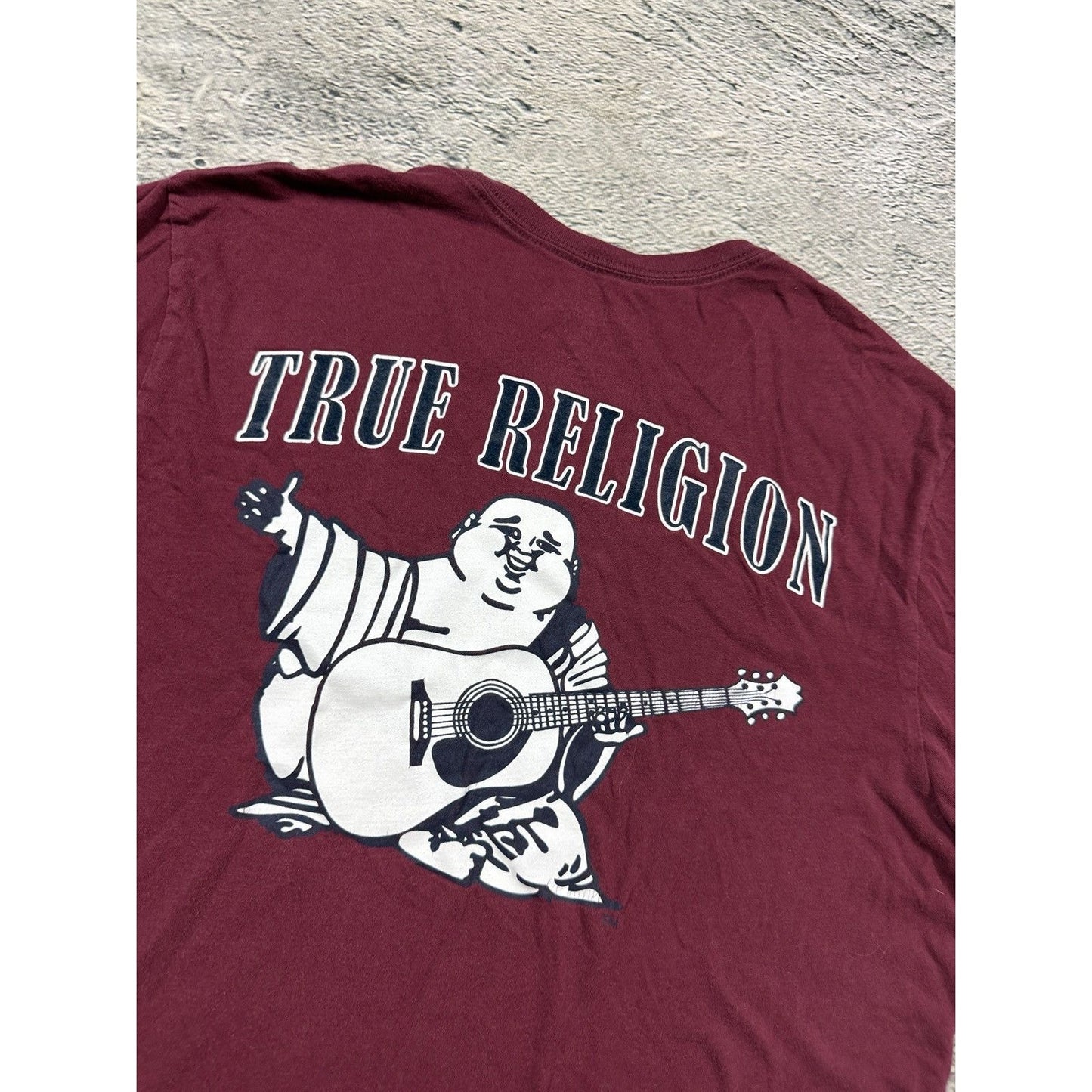 True Religion burgundy red T-shirt logo California
