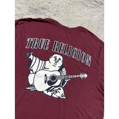 True Religion burgundy red T-shirt logo California