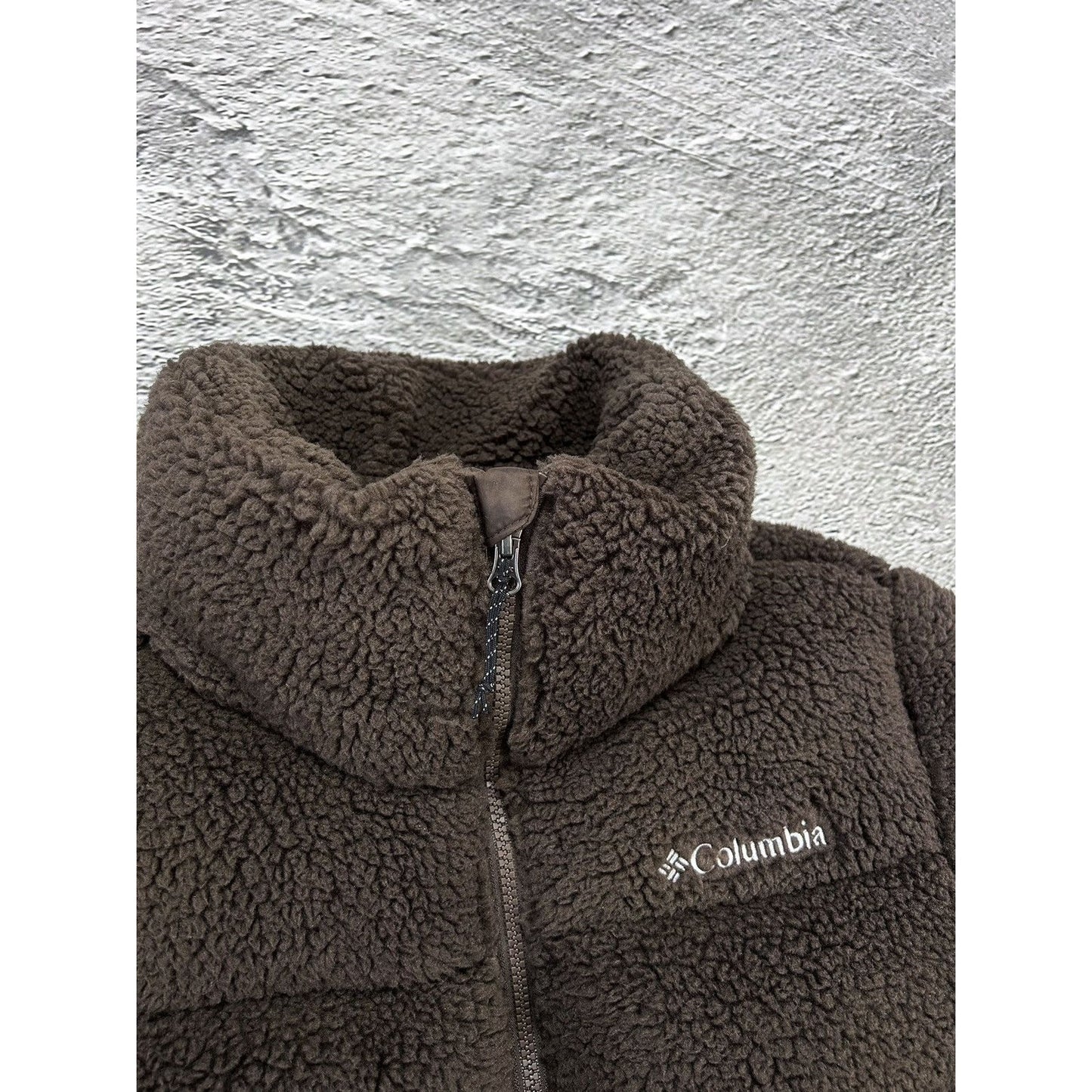 Columbia down jacket puffect teddy sherpa fleece brown