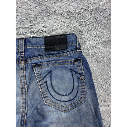 True Religion Blue jeans white thick stitching Bobby