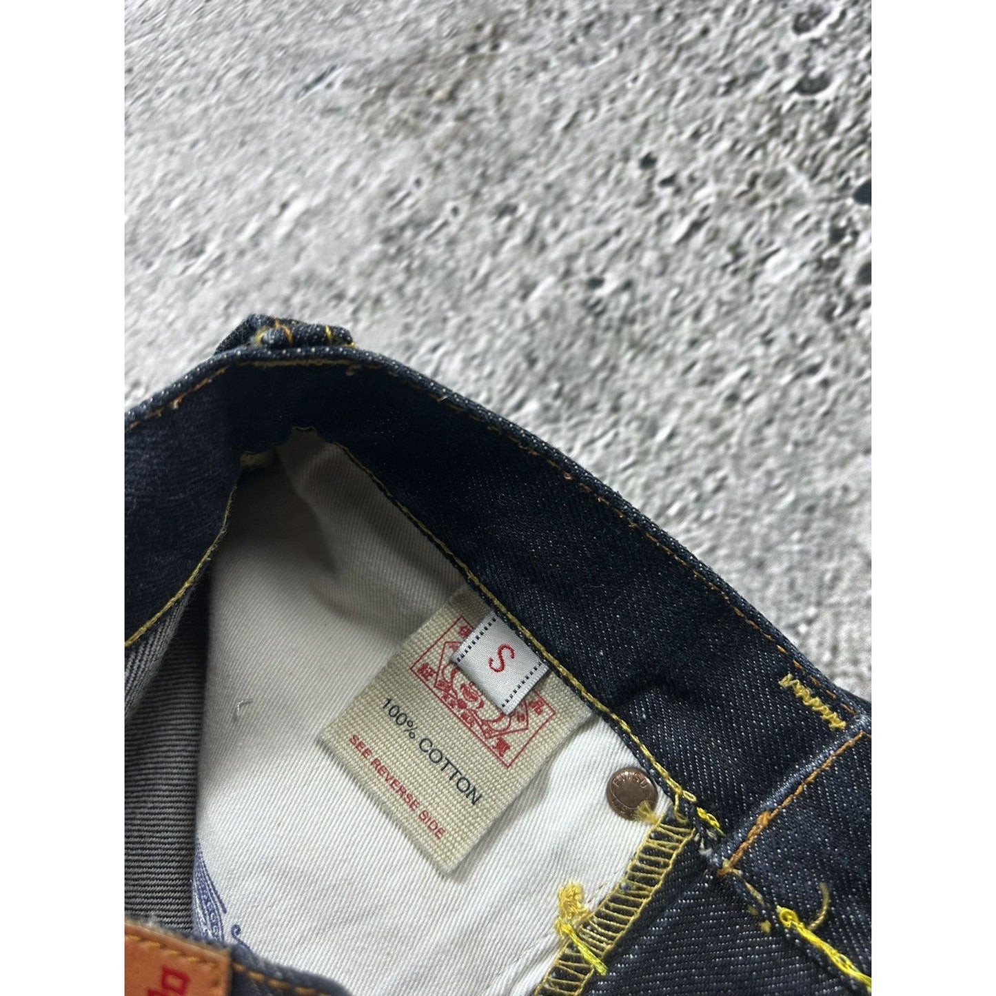 Evisu Japan vintage mini skirt denim white seagulls