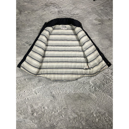 True Religion puffer jacket black leather patch