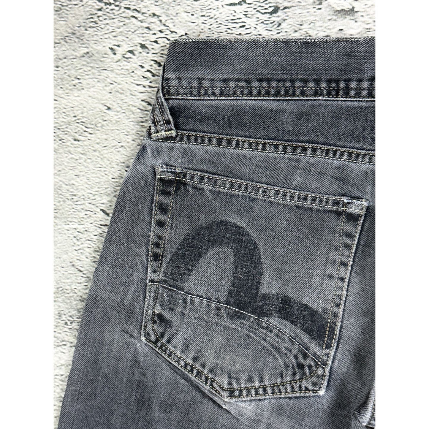 Evisu x Puma vintage washed black jeans gray bootcut