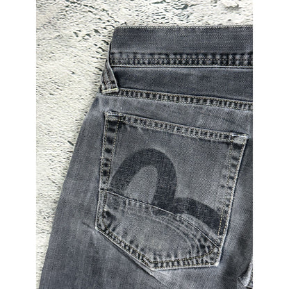 Evisu x Puma vintage washed black jeans gray bootcut