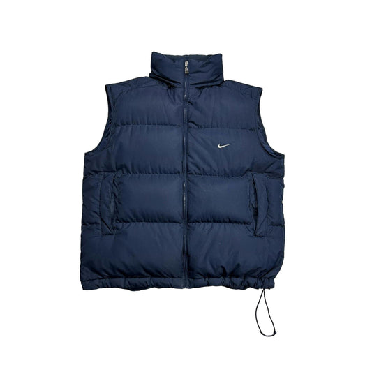 Nike vintage navy puffer vest small swoosh 2000s
