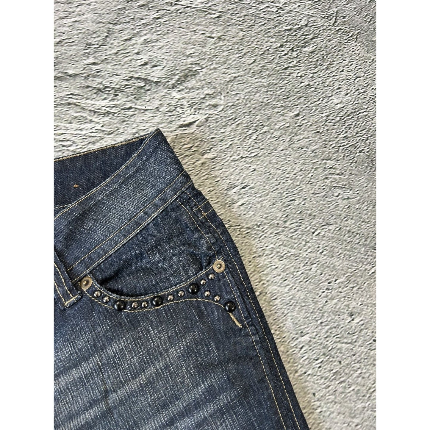 Y2K jeans flared house of denim navy blue low rise bootcut
