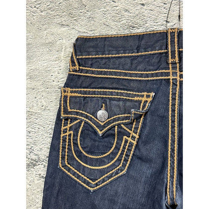 True Religion vintage Rope stitch navy raw denim golden