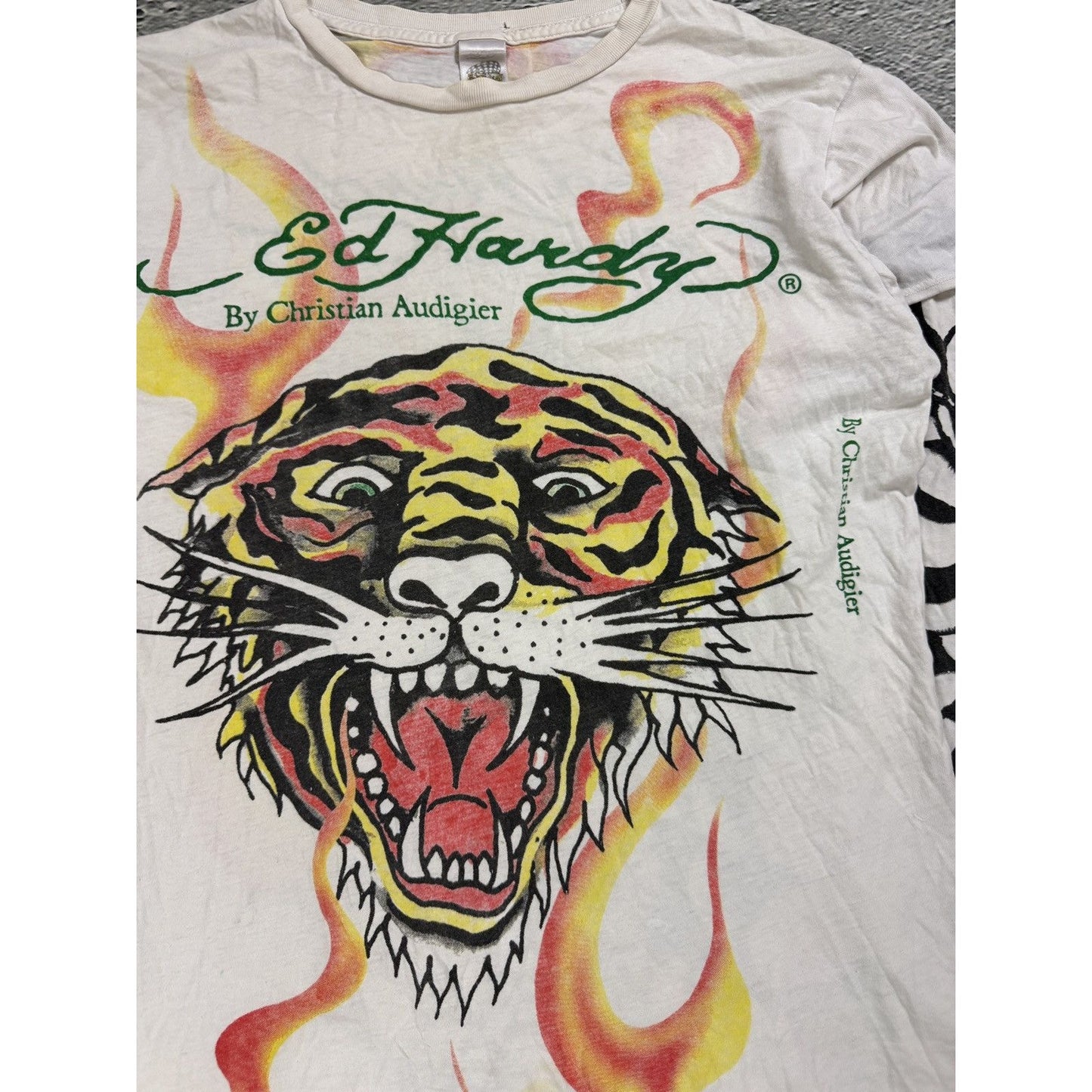 Ed Hardy Christian Audigier vintage white longsleeve t-shirt