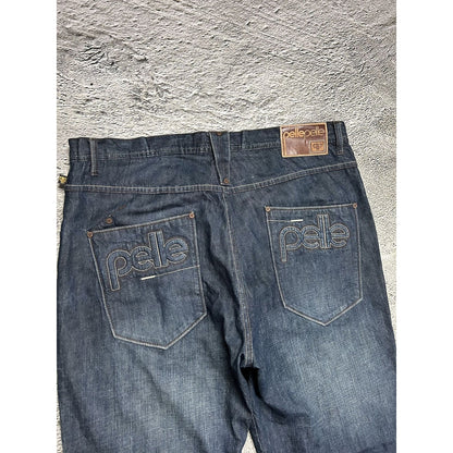 Pelle Pelle vintage navy jeans big logo Y2K baggy