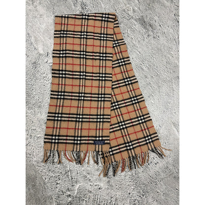 Burberry scarf nova check beige Burberrys lambs wool