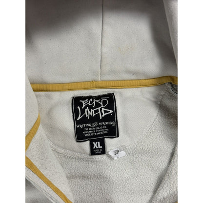 Ecko Unltd vintage zip hoodie white grey yellow big logo Y2K