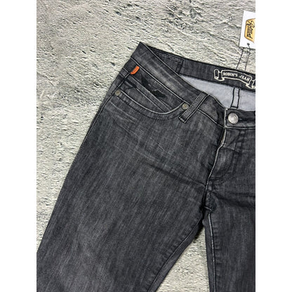 Robins jeans black rhinestones studded jeans flared Y2K
